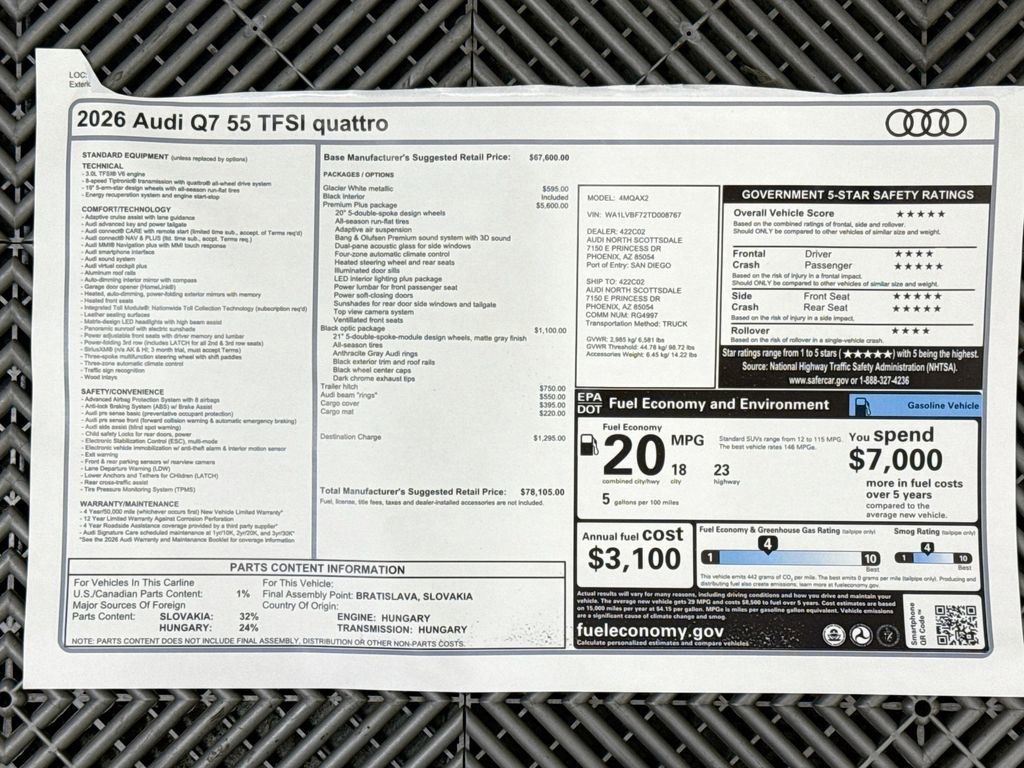 New 2026 Audi Q7 3.0T Premium Plus image 9