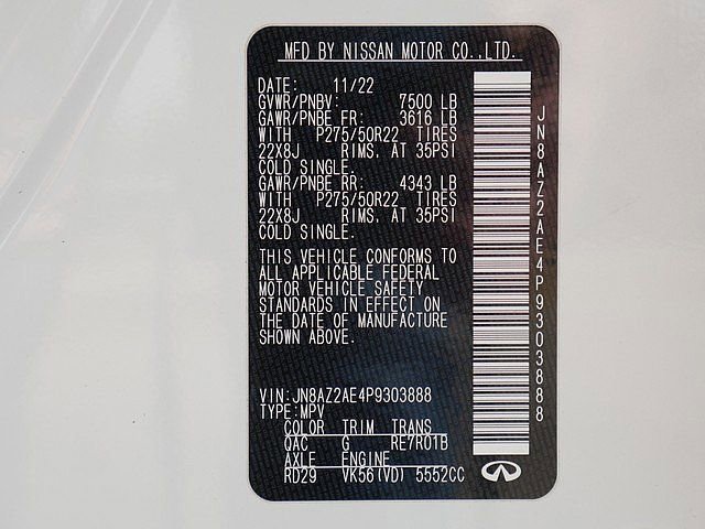 Used 2023 INFINITI QX80 Premium Select w/ Cargo Package AWD/4WD image 75
