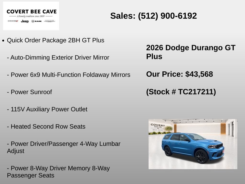 New 2026 Dodge Durango GT AWD/4WD image 13