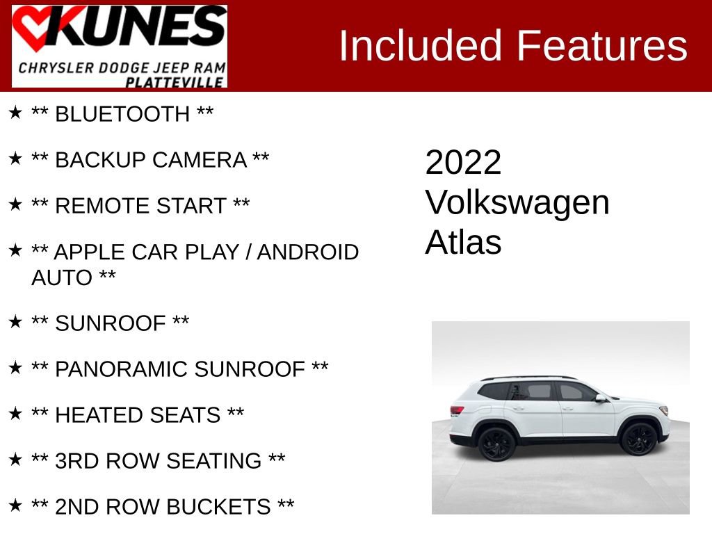 Used 2022 Volkswagen Atlas SE w/ Panoramic Sunroof Package video 2