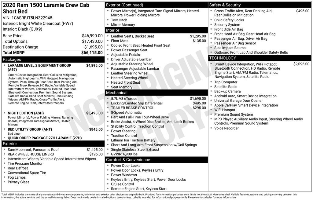 Certified 2020 RAM 1500 Laramie AWD/4WD image 7