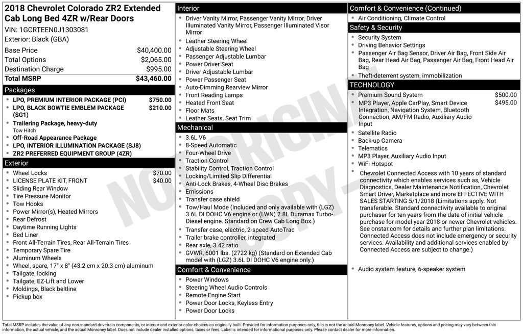 Certified 2018 Chevrolet Colorado ZR2 w/ LPO, Premium Interior Package AWD/4WD video 3