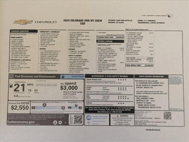 Certified 2024 Chevrolet Colorado W/T w/ WT Convenience Package II RWD image 24