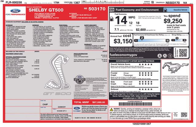 Used 2022 Ford Mustang Shelby GT500 w/ Technology Package image 42