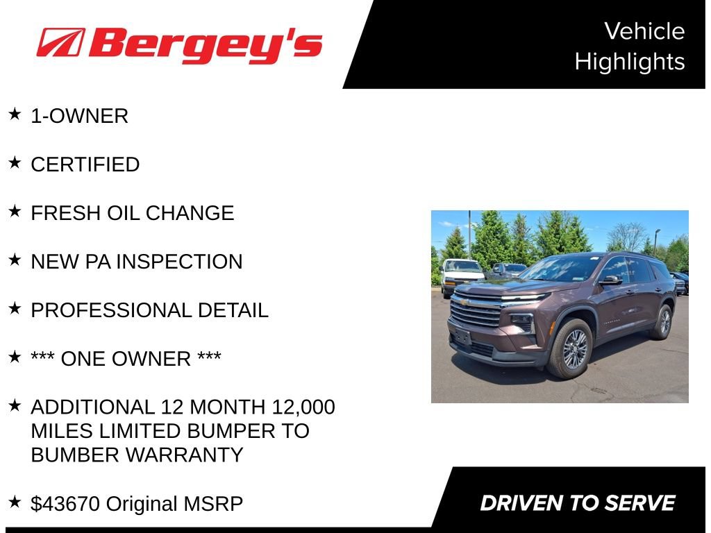 Certified 2024 Chevrolet Traverse LT w/ LPO, Floor Liner Package AWD/4WD image 4