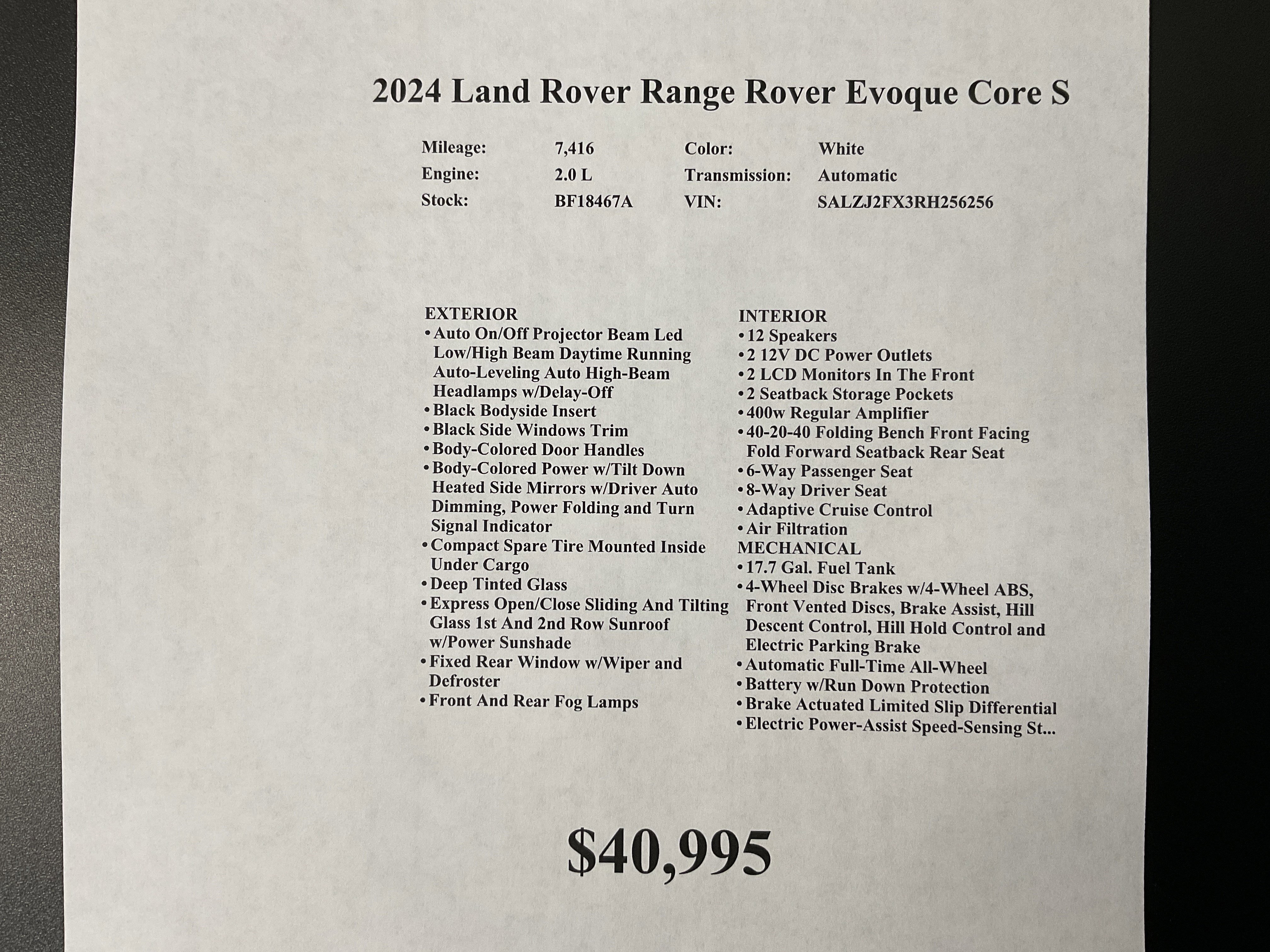 Used 2024 Land Rover Range Rover Evoque S image 36