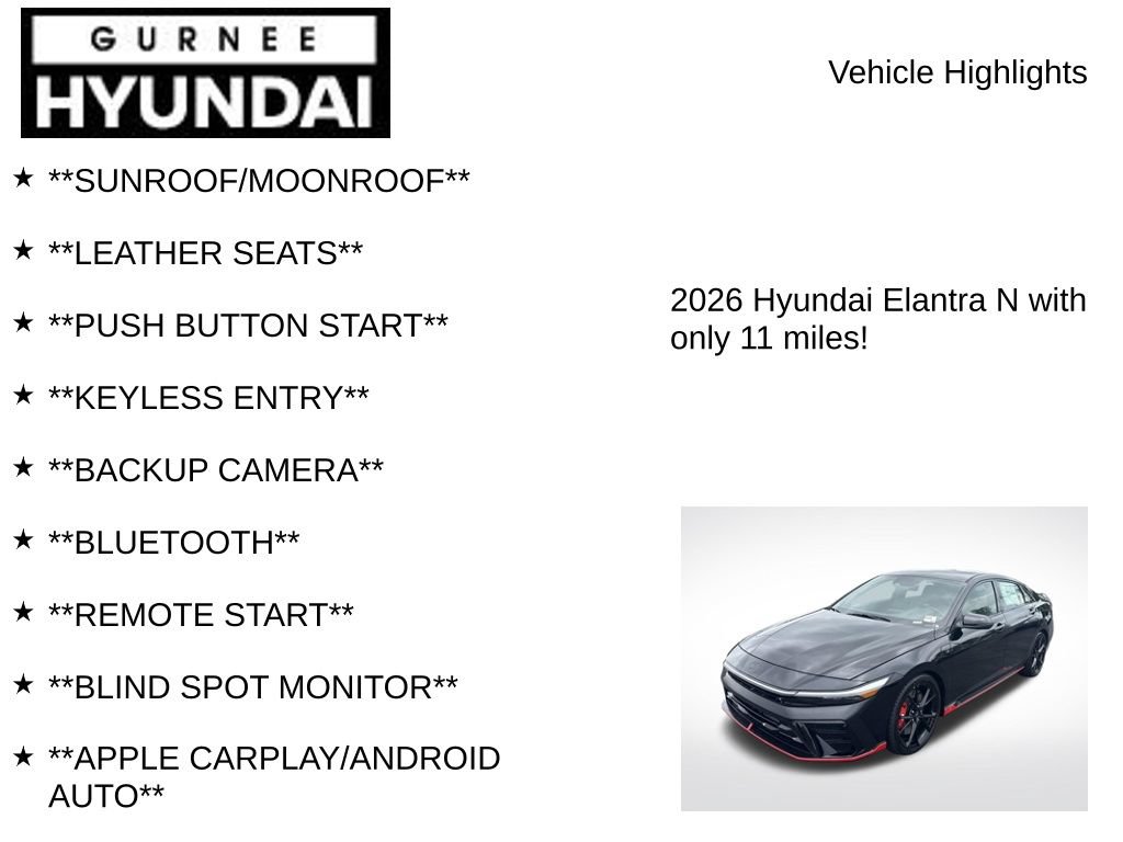 New 2026 Hyundai Elantra N FWD image 7