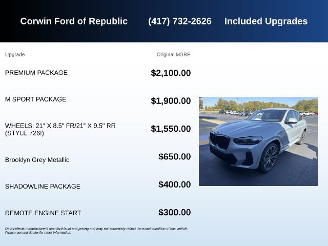 Used 2024 BMW X4 xDrive30i w/ Premium Package AWD/4WD image 5