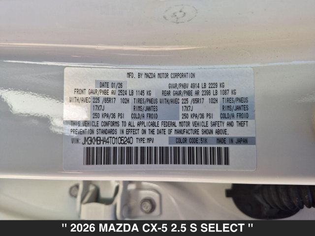 Certified 2026 MAZDA CX-5 Select AWD/4WD image 35
