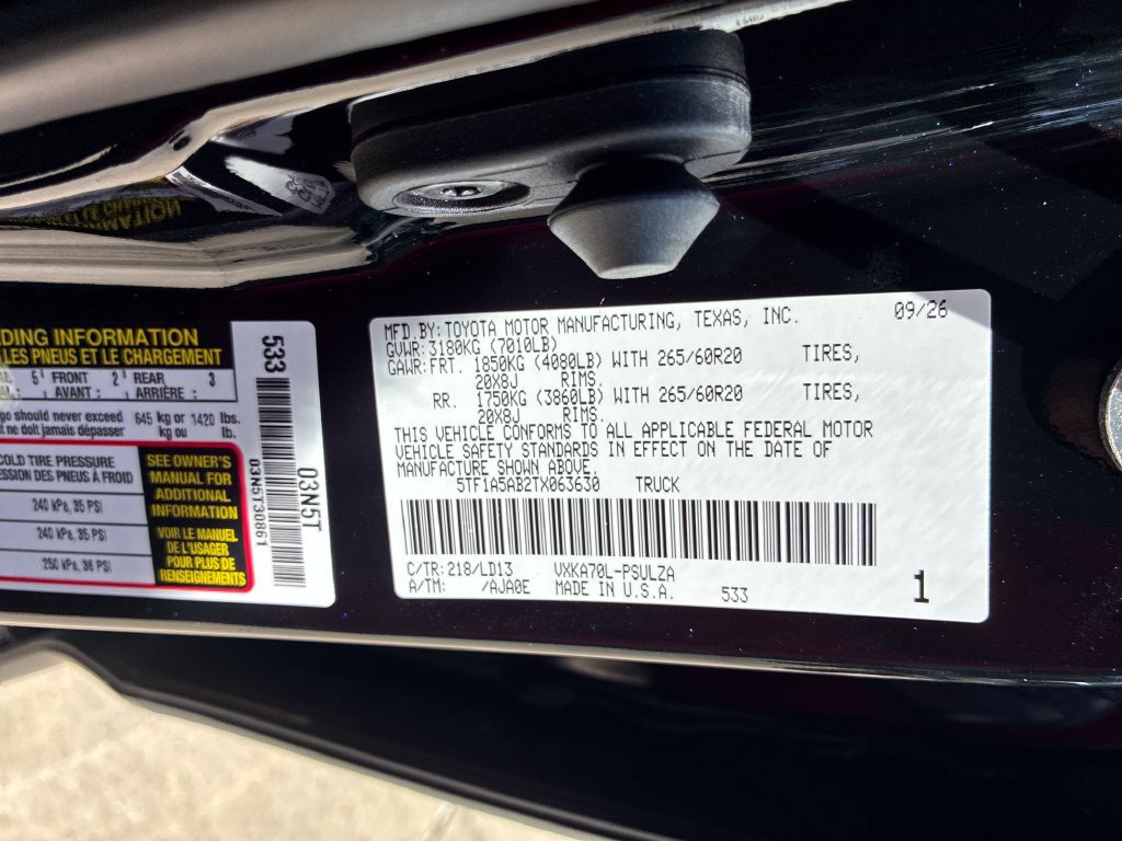 New 2026 Toyota Tundra Limited w/ Power Package RWD image 50