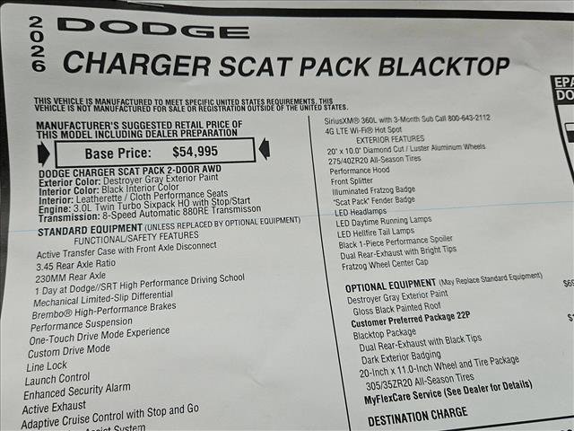 New 2026 Dodge Charger Scat Pack w/ Blacktop Package AWD/4WD image 17