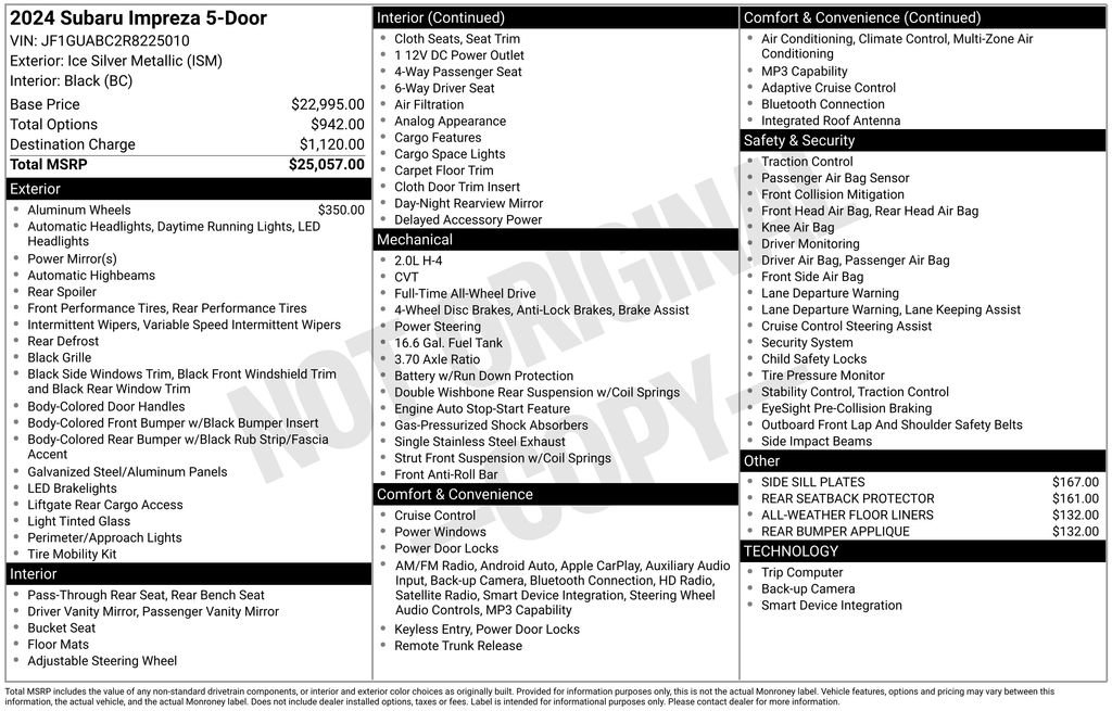 Certified 2024 Subaru Impreza 2.0i AWD/4WD image 8
