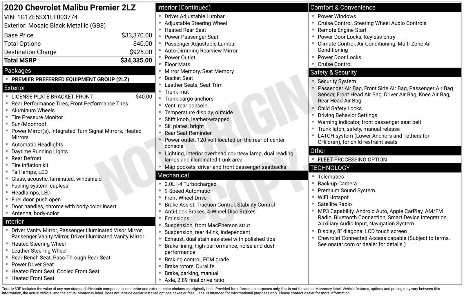 Used 2020 Chevrolet Malibu Premier FWD image 5