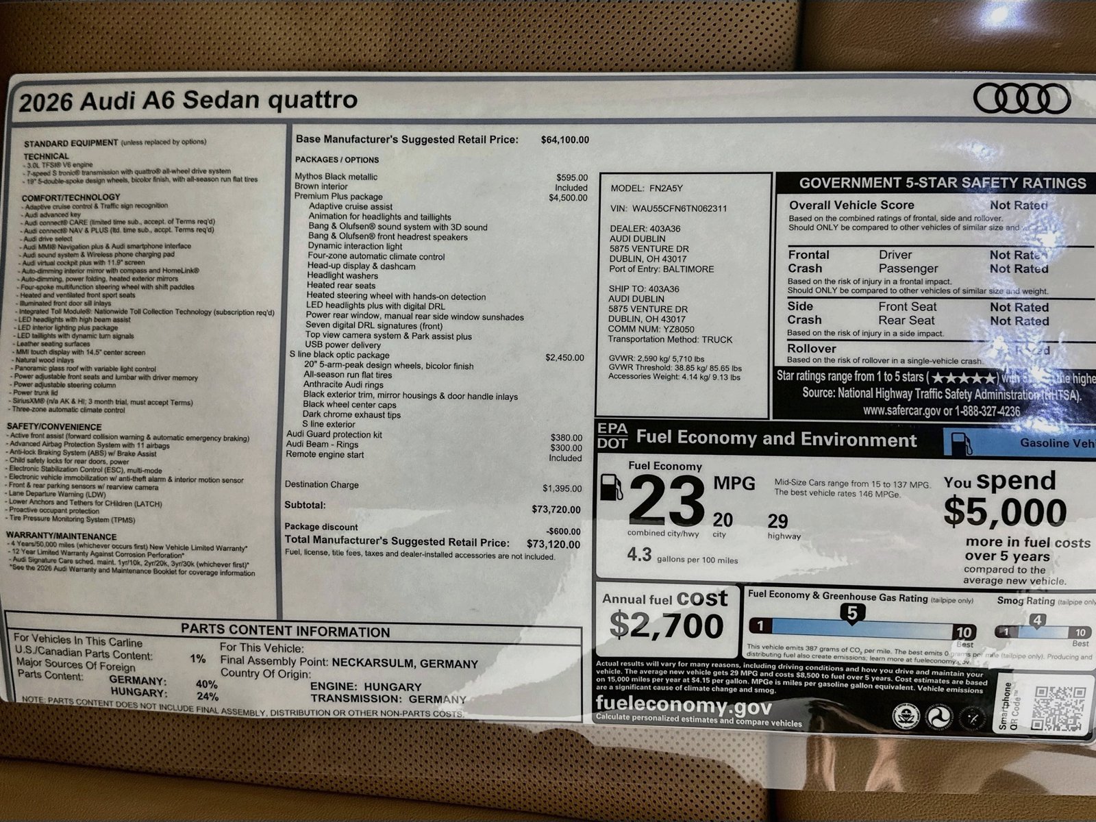 New 2026 Audi A6 Premium Plus AWD/4WD image 47