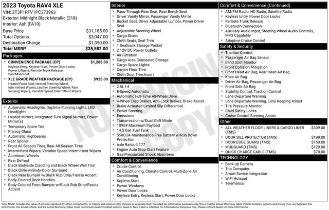 Used 2023 Toyota RAV4 XLE w/ Convenience Package AWD/4WD image 15