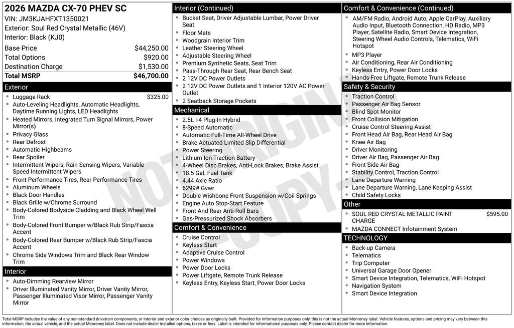 New 2026 MAZDA CX-70 SC image 7