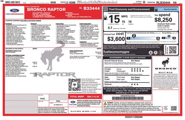 New 2024 Ford Bronco Raptor AWD/4WD image 20