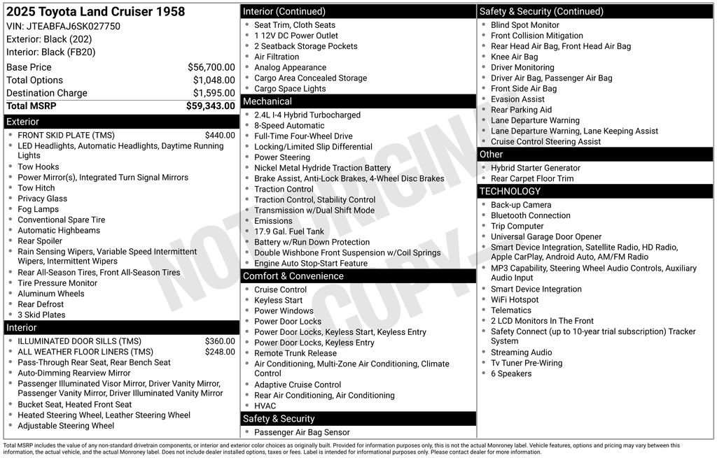 Used 2025 Toyota Land Cruiser 1958 AWD/4WD image 35