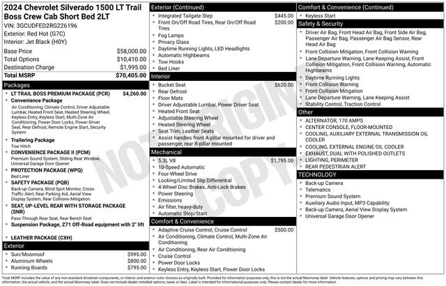 Used 2024 Chevrolet Silverado 1500 LT Trail Boss w/ LT Trail Boss Premium Package AWD/4WD image 6