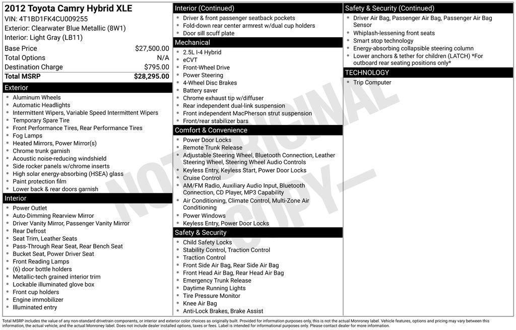 Used 2012 Toyota Camry XLE image 10