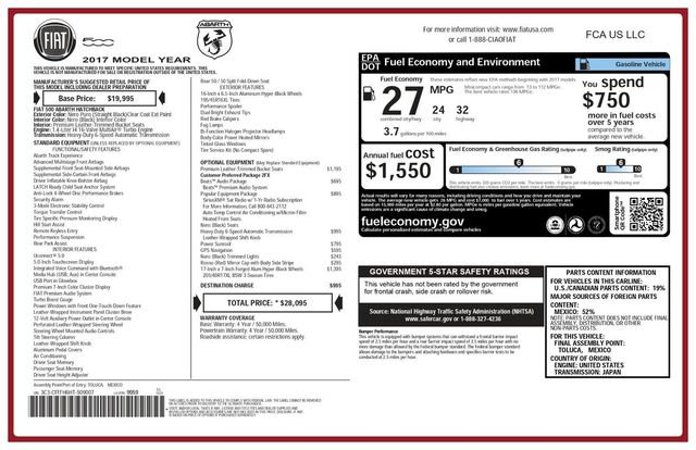 Used 2017 FIAT 500 Abarth w/ Popular Equipment Package FWD image 11