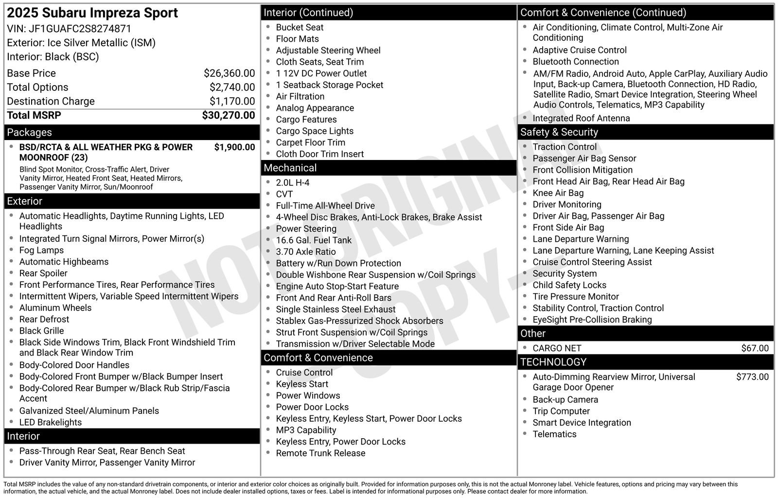 Certified 2025 Subaru Impreza 2.0i Sport image 11