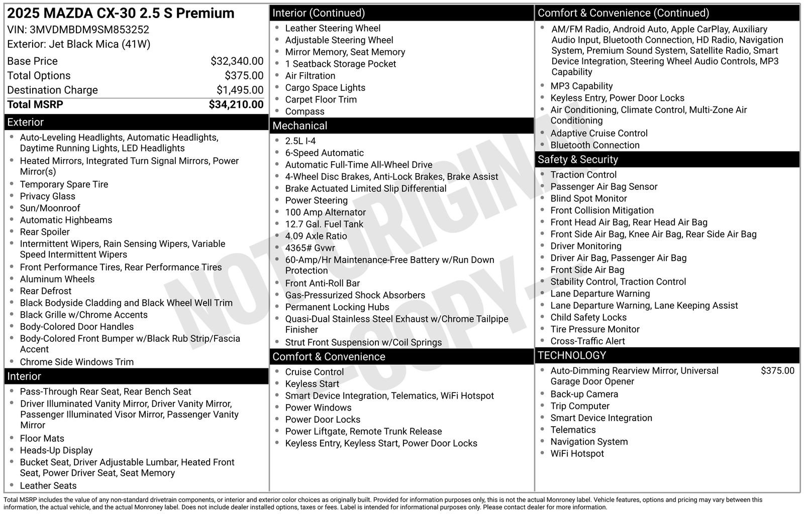 Certified 2025 MAZDA CX-30 AWD 2.5 S w/ Premium Package image 29