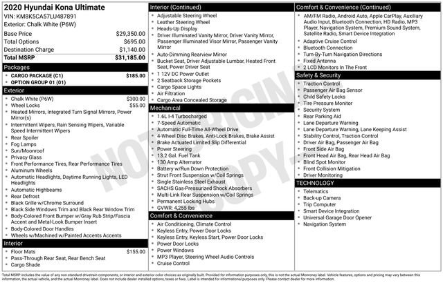 Used 2020 Hyundai Kona Ultimate w/ Cargo Package image 48