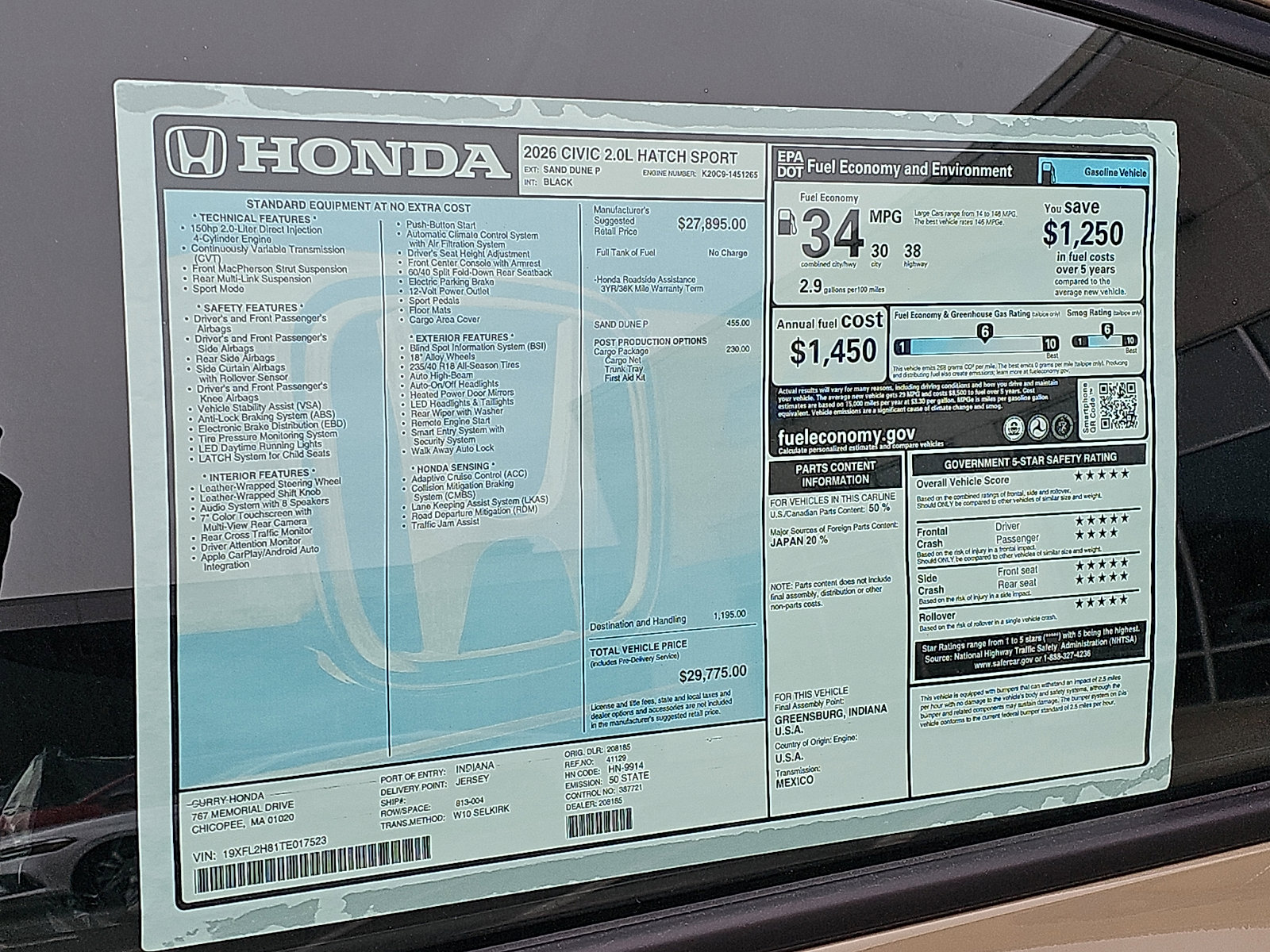 New 2026 Honda Civic Sport image 11