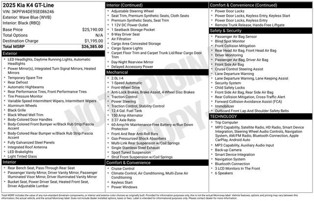 Certified 2025 Kia K4 GT-Line image 33