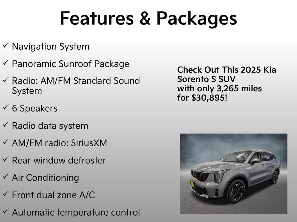 Used 2025 Kia Sorento S w/ Panoramic Sunroof Package AWD/4WD image 4