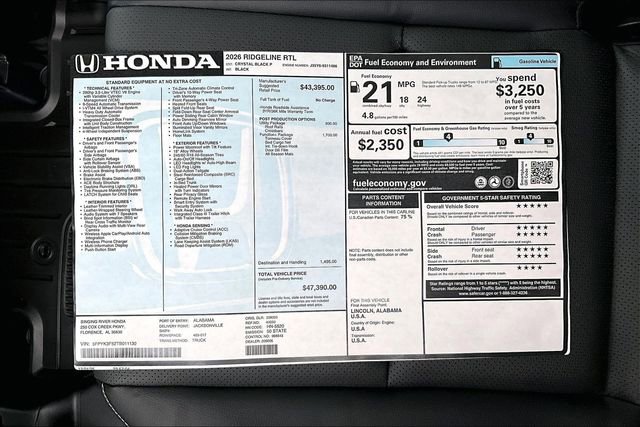 New 2026 Honda Ridgeline RTL image 22