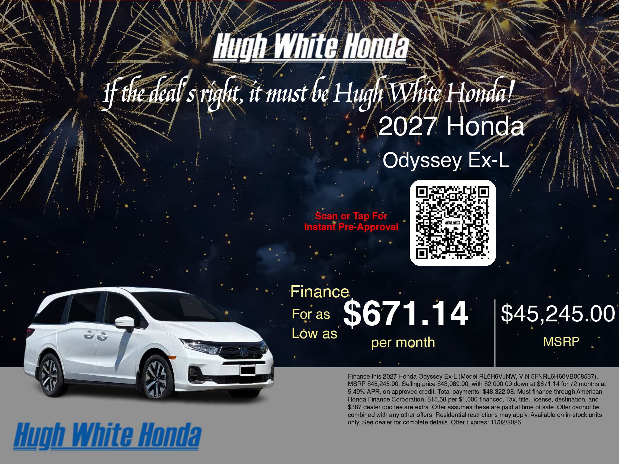 New 2027 Honda Odyssey EX-L image 9