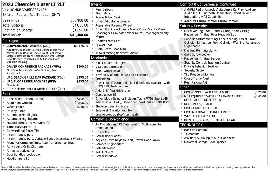 Used 2023 Chevrolet Blazer LT w/ Convenience Package FWD image 32