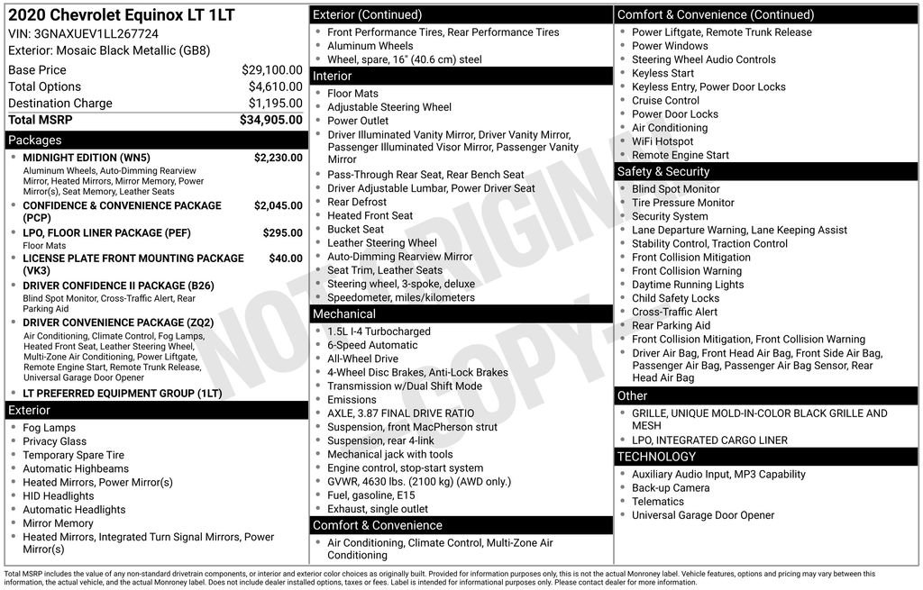 Used 2020 Chevrolet Equinox LT w/ Midnight Edition image 40