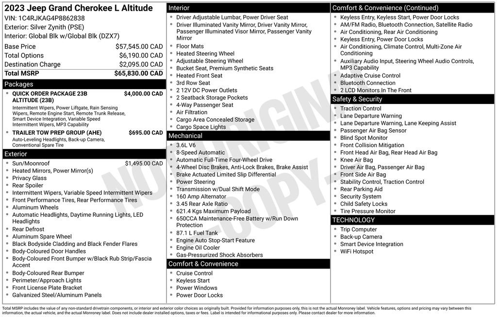 Used 2023 Jeep Grand Cherokee L Laredo AWD/4WD image 2