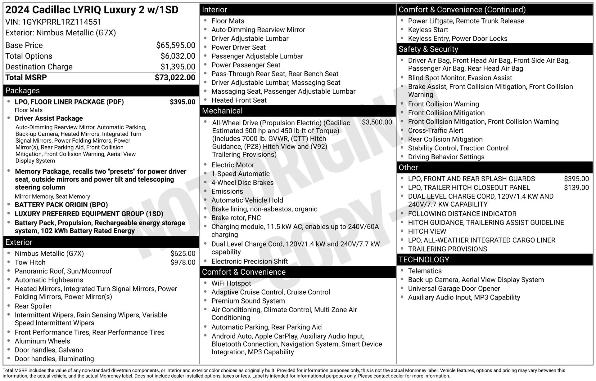 Certified 2024 Cadillac Lyriq Luxury w/ LPO, Floor Liner Package image 47