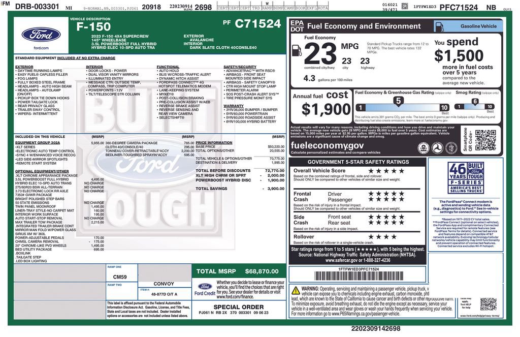 Used 2023 Ford F150 XLT w/ Equipment Group 302A High image 2