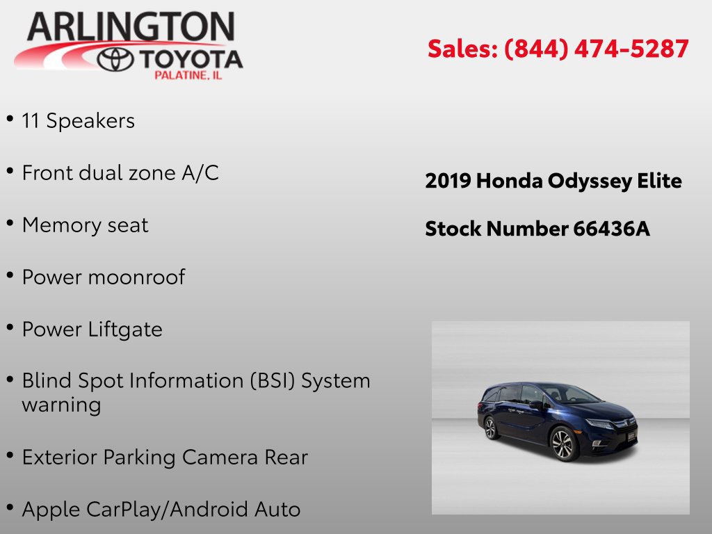 Used 2019 Honda Odyssey Elite image 2