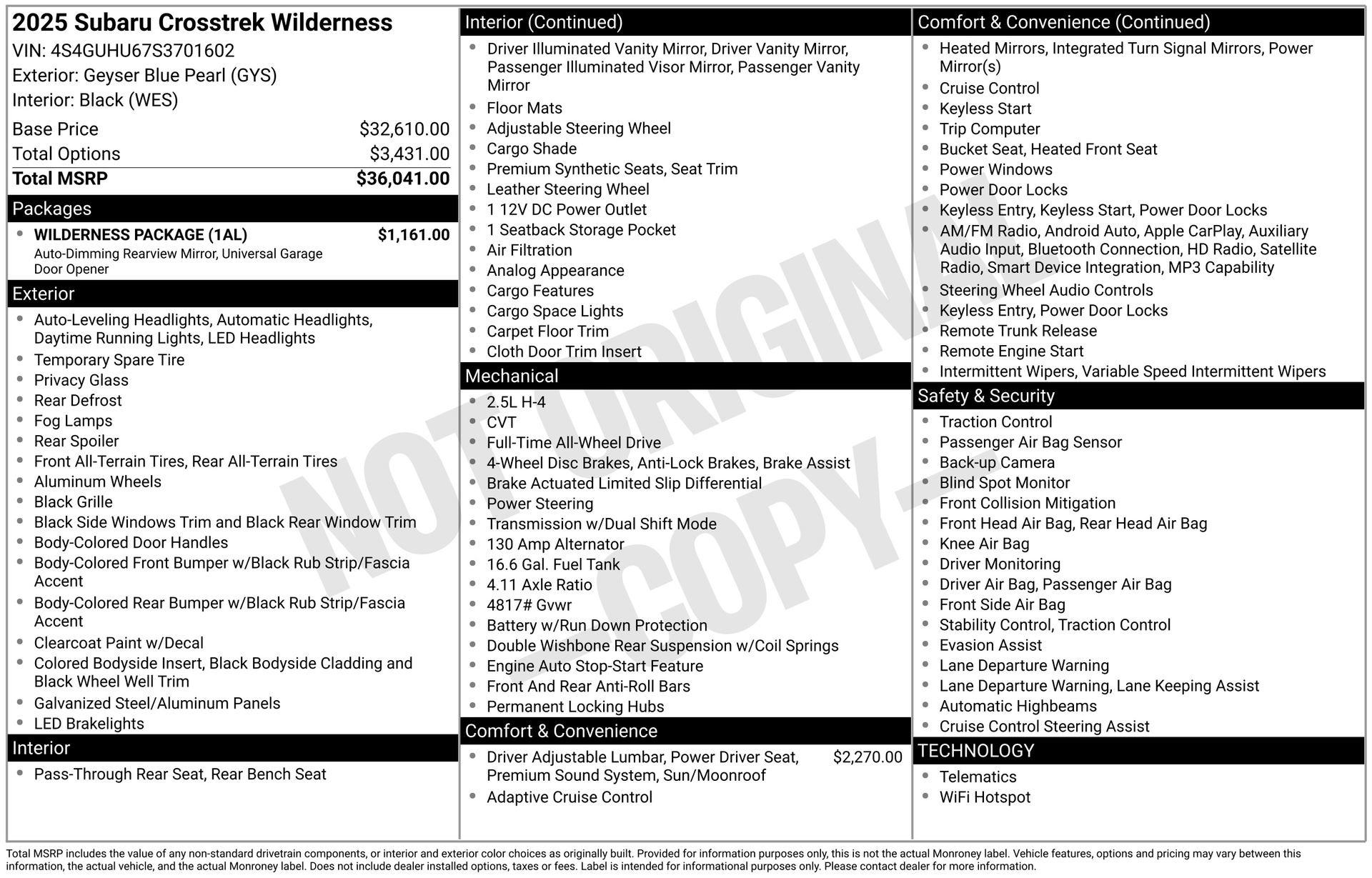 Used 2025 Subaru Crosstrek 2.5i Wilderness w/ Wilderness Package image 5