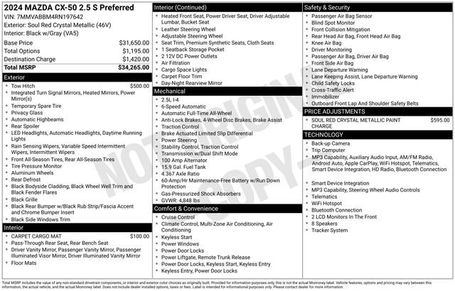 Used 2024 MAZDA CX-50 AWD 2.5 S w/ Preferred Package image 28