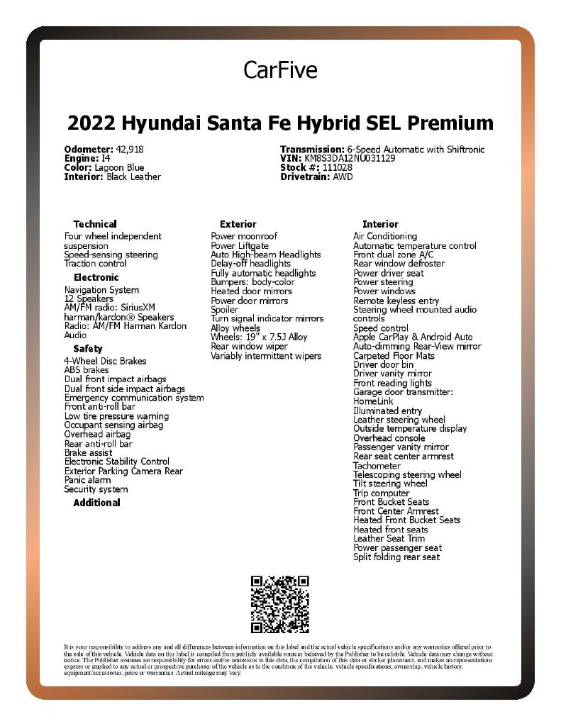 Used 2022 Hyundai Santa Fe SEL Premium AWD/4WD image 30