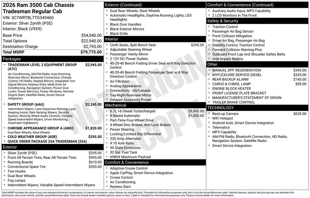 New 2026 RAM 3500 Tradesman AWD/4WD image 6