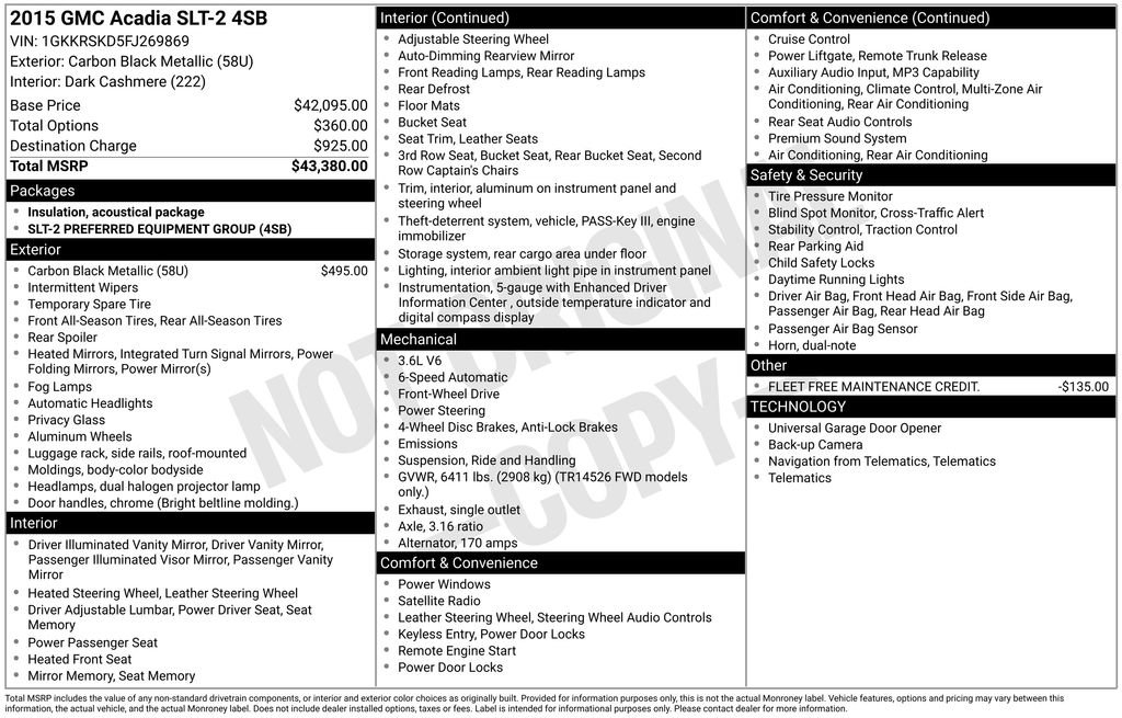 Used 2015 GMC Acadia SLT FWD image 31