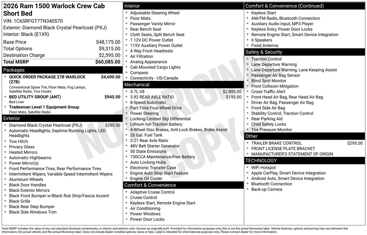 New 2026 RAM 1500 Classic Warlock image 31
