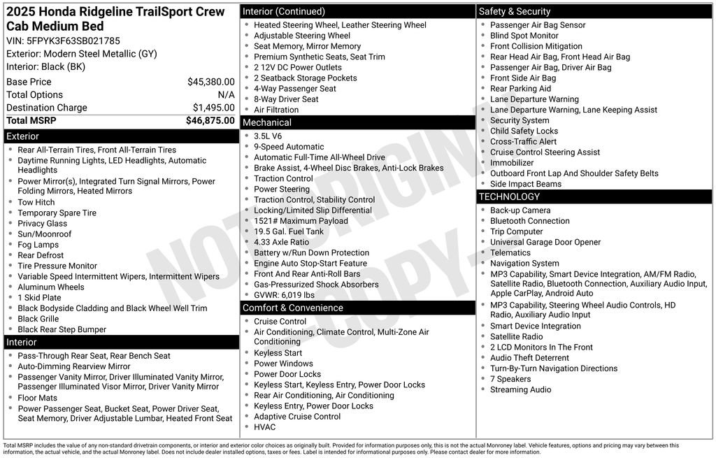 Certified 2025 Honda Ridgeline TrailSport image 30