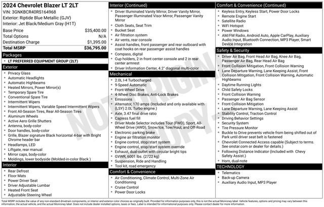 Used 2024 Chevrolet Blazer LT image 22