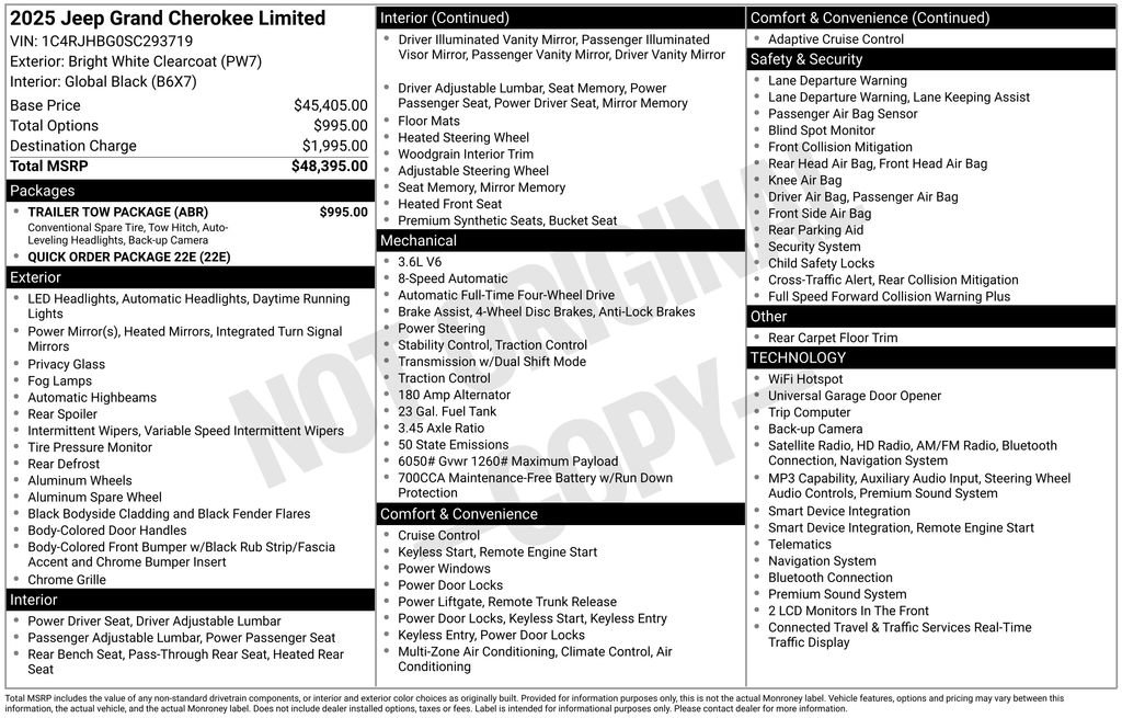 Used 2025 Jeep Grand Cherokee Limited w/ Trailer Tow Package AWD/4WD image 34