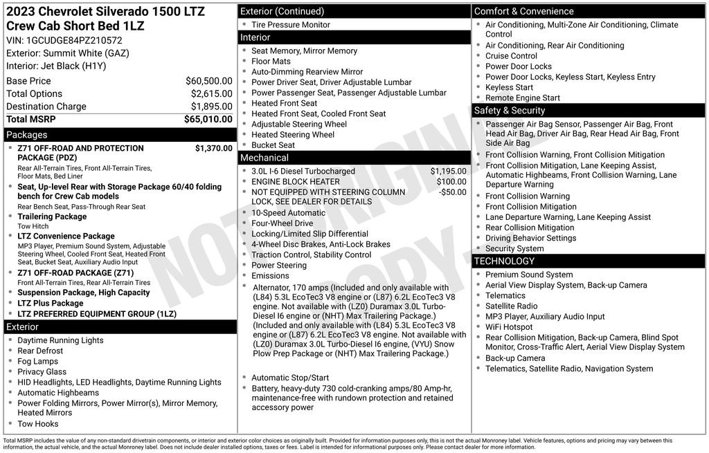 Used 2023 Chevrolet Silverado 1500 LTZ AWD/4WD image 30