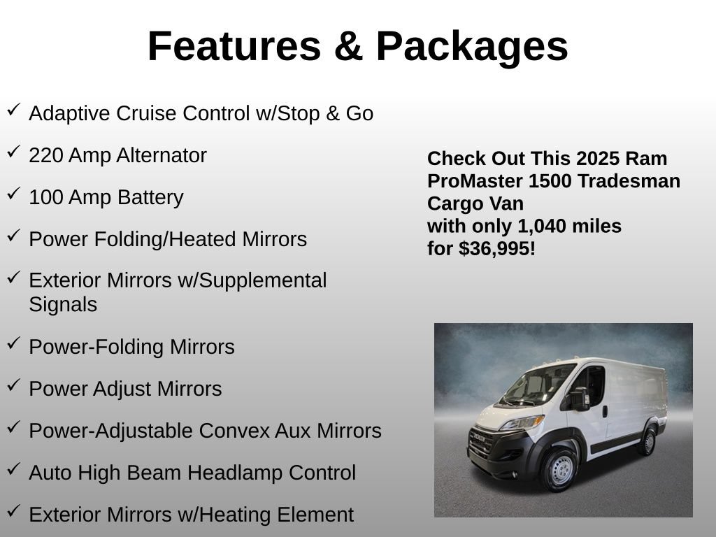 Used 2025 RAM ProMaster 1500 w/ Premium Convenience Group FWD image 13